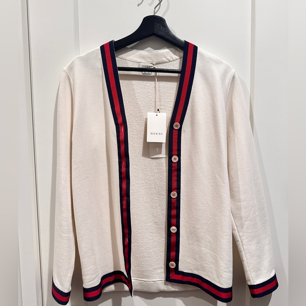 NWT Gucci Classic Cotton Jersey Cardigan/Sweater